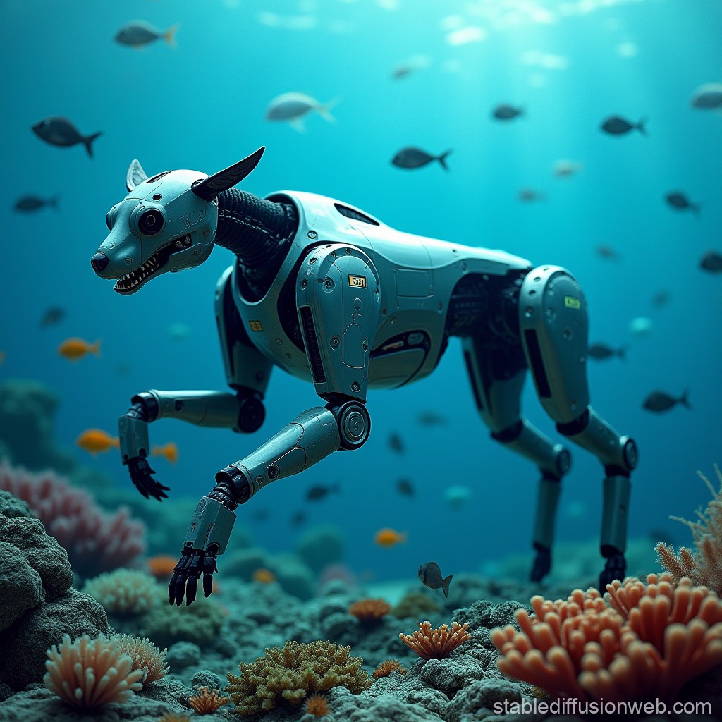 Watch as a robot dog navigates underwater.