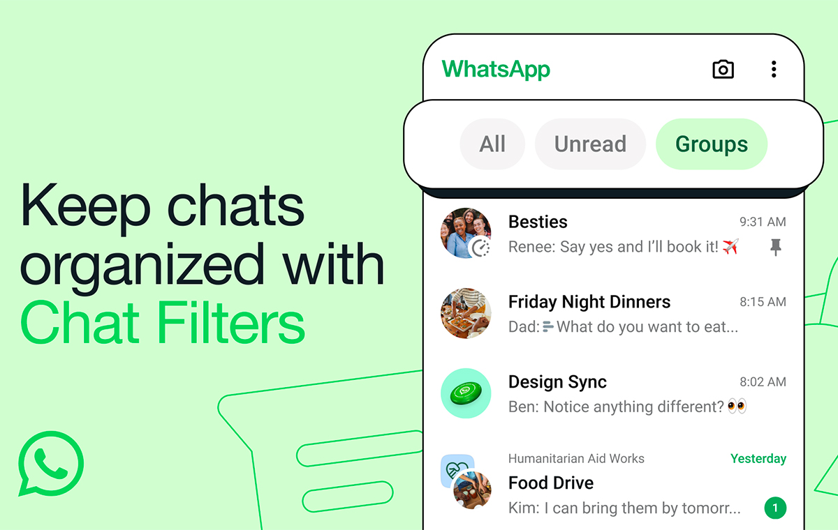 WhatsApp is introducing filters to help users easily locate messages.