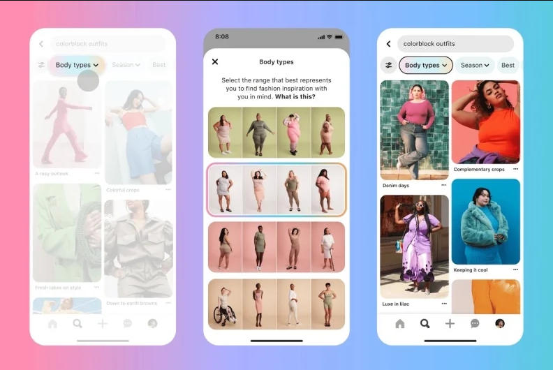 Pinterest has launched its 'body type ranges' tool in the US.