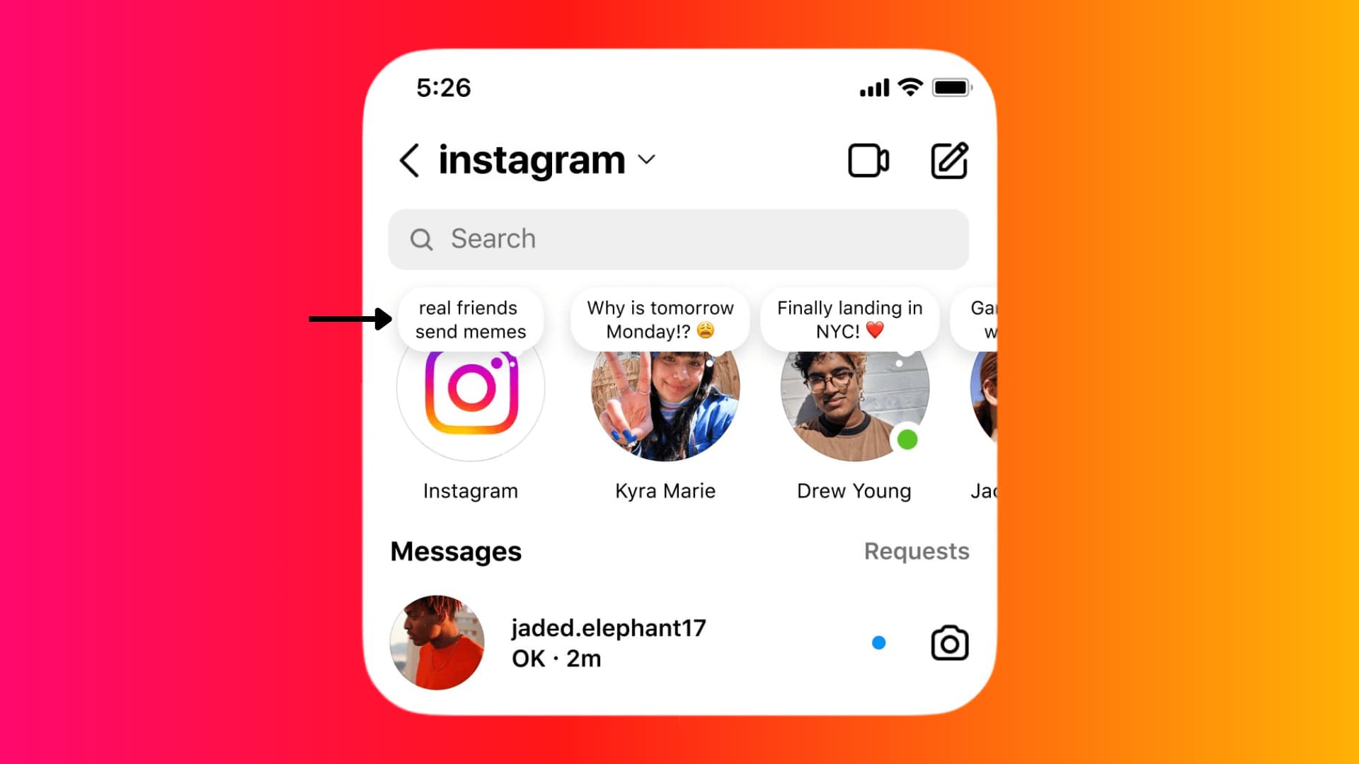 Instagram has introduced Notes, allowing users to share text updates, along with other new sharing features.