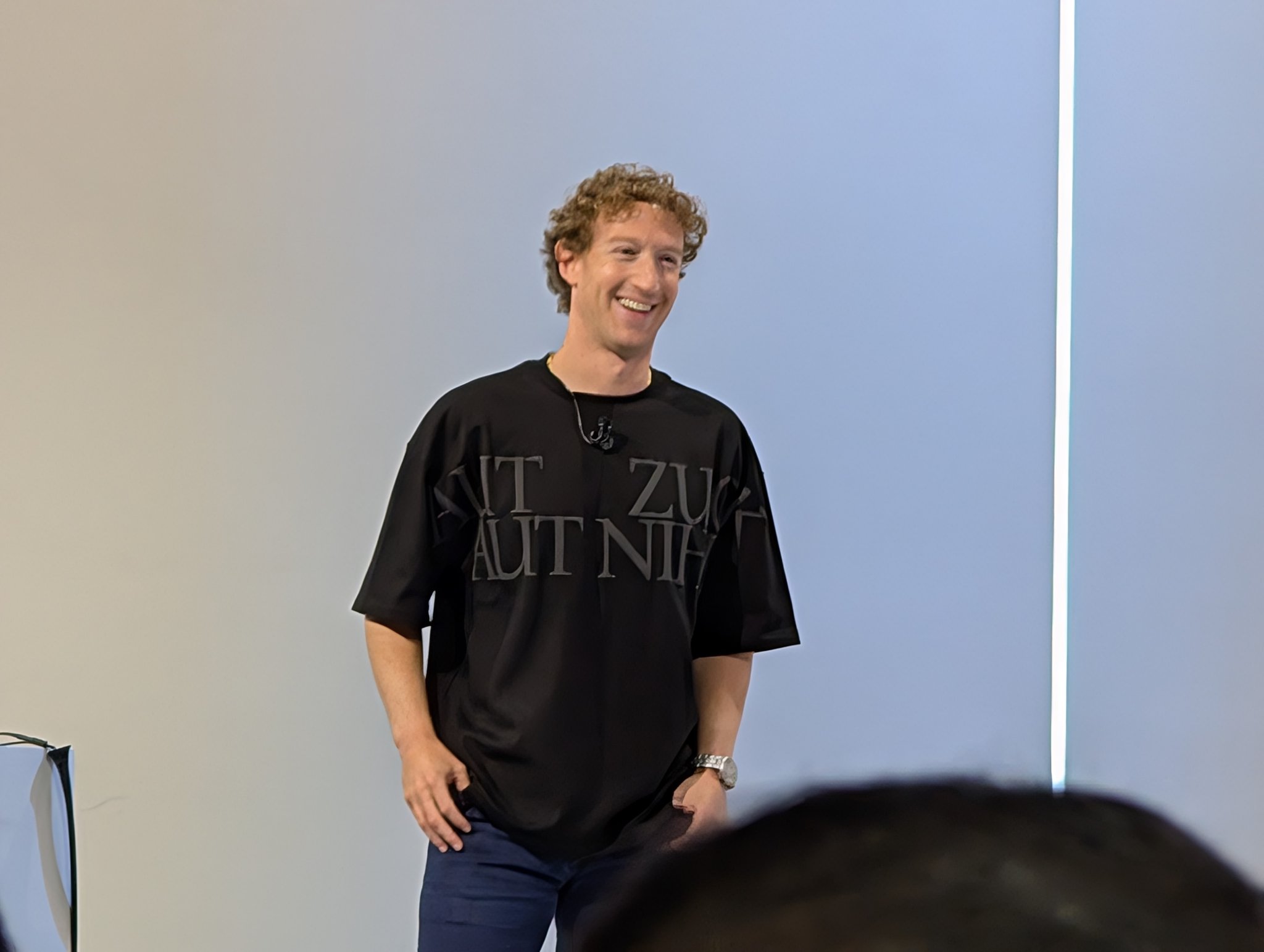 What does Mark Zuckerberg’s shirt say?