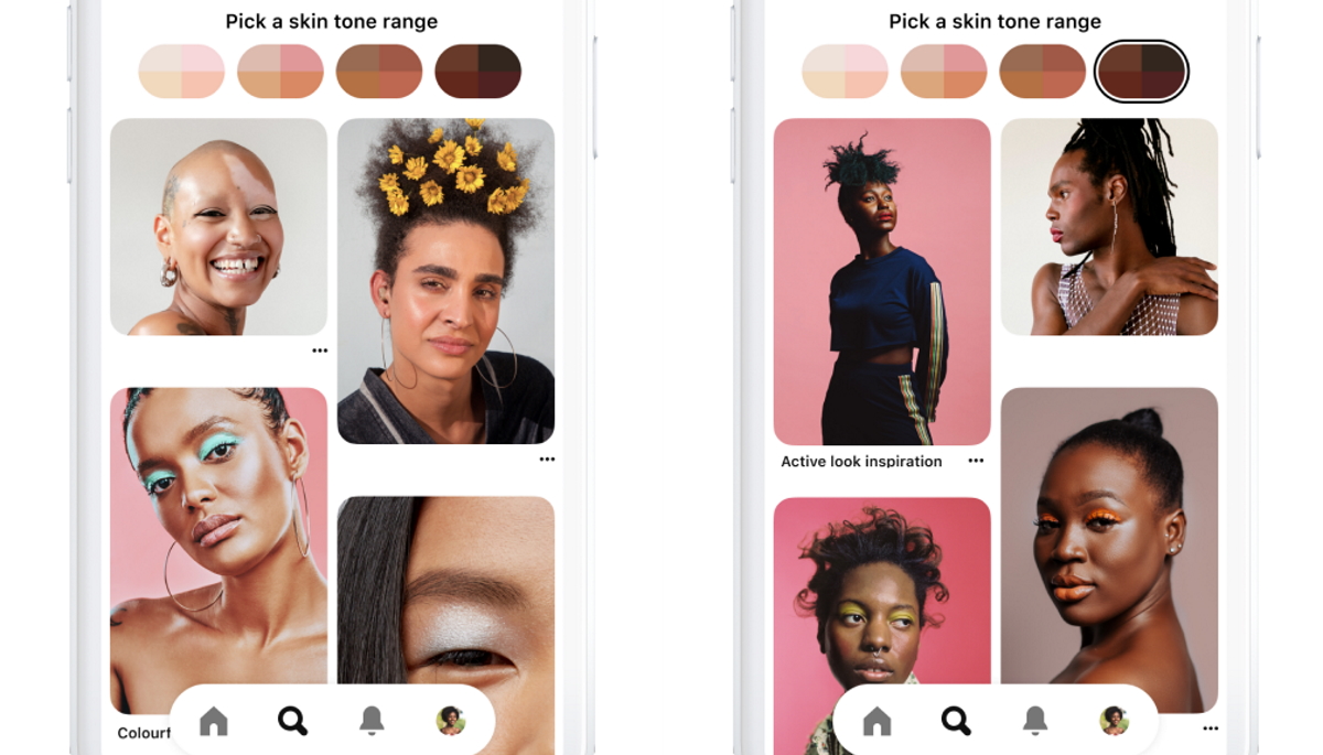 Pinterest Expands Skin Tone Search Filters to More Regions and Integrates Skin Tone Options into AR 'Try On' Tools