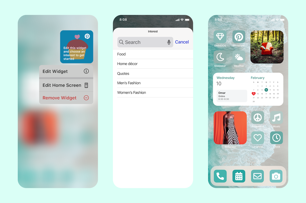 Pinterest Introduces New iOS Widget to Display Key Pins of Interest