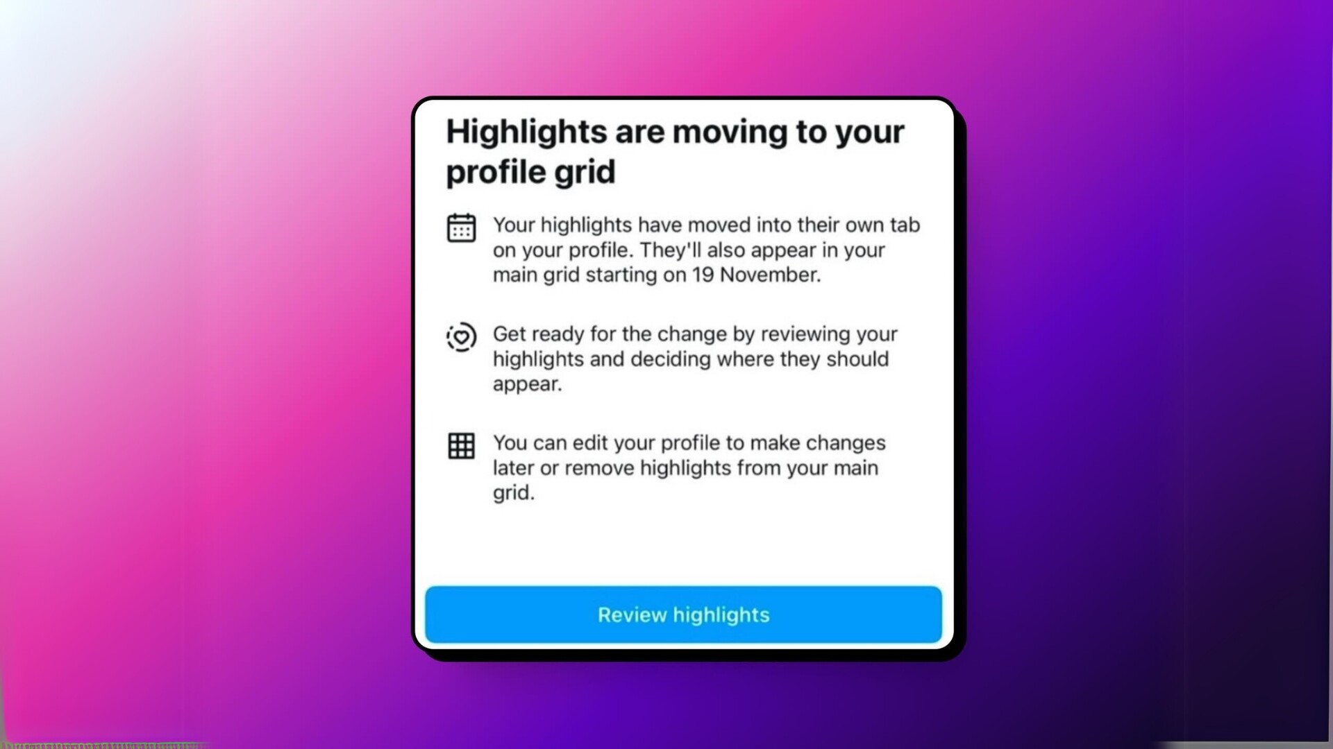 Instagram Moves Stories Highlights to a Separate Tab