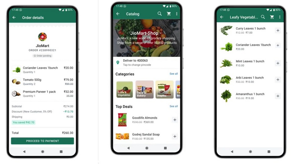 Meta and Jio Introduce Grocery Shopping on WhatsApp in India