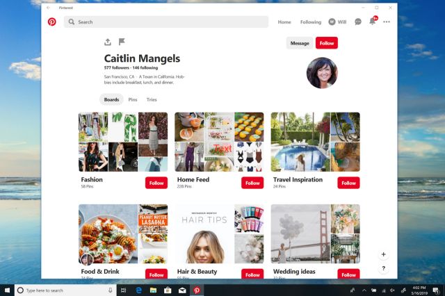 Pinterest Introduces a New Windows 10 App to Enhance Desktop Browsing Experience