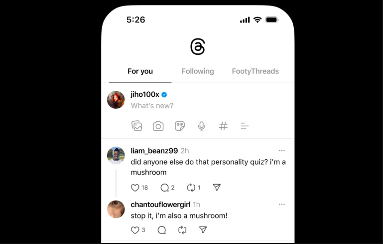 Threads now allows users to switch between different feeds directly from the home screen with a swipe.